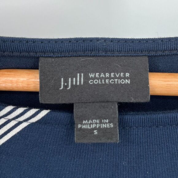 J. Jill Wearever Collection Diagonal Stripe Jersey Knit Midi Dress, Size Small - Picture 8 of 9